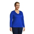 thumbnail image 2 of Lands' End Women's Plus Size Relaxed Supima Cotton Long Sleeve V-Neck T-Shirt, 2 of 3