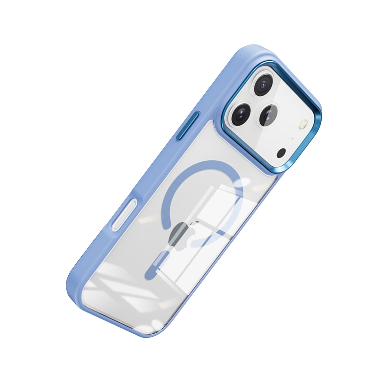 iPhone 17 Pro Max Metal Case with Wireless Charging Support - Blue