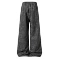 thumbnail image 3 of Mens Casual Pants Spring Summer Print Loose Fit Wide Leg Sweatpants Drawstring Elastic Waist Straight Casual Trousers Outdoor Athletic Casual Outfits, 3 of 9