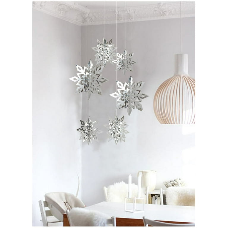 KatchOn, White 3D Hanging Snowflakes - Large, Pack of 6 | Christmas Hanging  Snowflake Decorations, Hanging Snowflakes Garland | Snowflakes Christmas