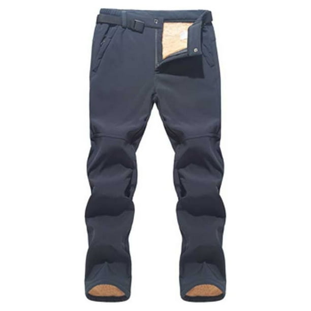 Soidarity Pantalón de invierno Moda Hombre Mujer Senderismo Viajar Montañismo Térmico Impermeable A prueba de viento Pantalones largos Ropa Escalada Gris XXL