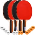 thumbnail image 1 of Set de paletas de ping pong LUOXG de 4 piezas con pelotas para interior y exterior, 1 of 9
