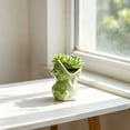 thumbnail image 4 of Cute Frog Shaped Succulent Planter Pot, Cute Animal Shaped Ceramic Flower Pot, Small Ceramic Cactus Flower Container, Funny Animal Shaped Indoor Air Plants Holder, 4 of 4