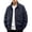 Dark Blue plus size men jacket a1, variant on Plus Size Men's Zip Up Collared Long Sleeve Jacket Fall Winter Casual Basic Outwear Solid Trendy Work Business Coats, Gray XL