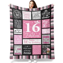 Sweet 16 Gifts for Girls, 16 Year Old Girl Gifts for Birthday, Gifts for 16 Year Old Girl, 16th Birthday Gifts for Girl, Sweet Sixteen Gifts for Girls, 16th Birthday Decorations Blanket 60"X50"