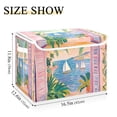 thumbnail image 5 of Yayeee Collapsible Cube Storage Bin with Lid Fabric Closet Decorative Basket with Handles, Pink Seaside Boat, 5 of 7