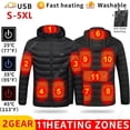 thumbnail image 2 of Chaquetas térmicas con capucha para hombre, abrigo con batería eléctrica USB, mangas largas, ropa cálida de invierno para exteriores, nuevo, 2 of 4