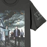 Supernatural Character Art and Logo Men's Charcoal Gray Short Sleeve Crew Neck Tee-Medium