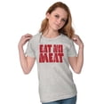 thumbnail image 3 of No Meat Vegetarian Vegan Cute Veggie Womens Slim Fit Graphic Tee Brisco Brands L, 3 of 5