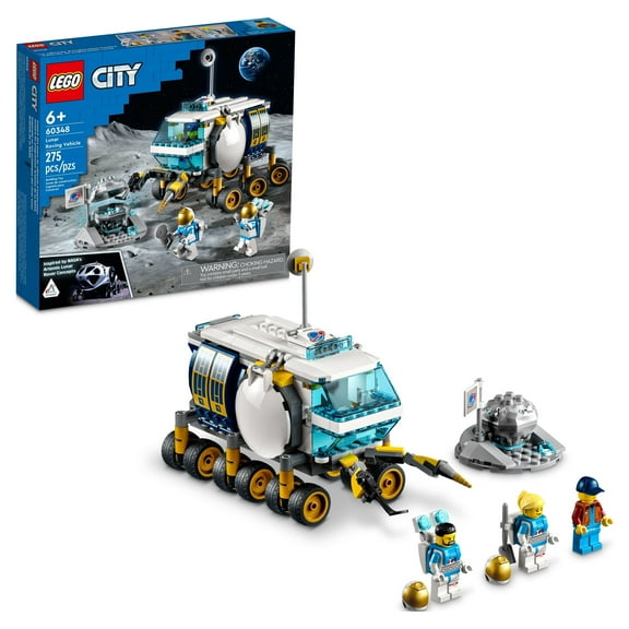 LEGO City Lunar Roving Vehicle 60348 Building Kit; Space Toy for Kids Aged 6 and Up; Includes a Planet Rover, Moon Meteorite Setting and 3 Astronaut Minifigures with Accessories (275 Pieces)