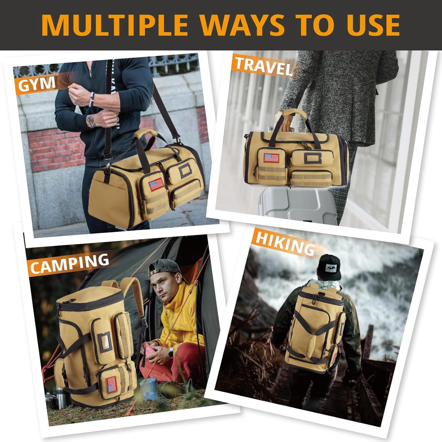 TRIPGEAR 58L Sports Travel Duffle Bag With Shoes Compartment,Water Resistant Sports Gym