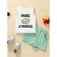 thumbnail image 2 of Bagilaanoe 2pcs Toddler Baby Boy Girl Short Pants Set Sleeveless Letter Print Tank Tops + Shorts 1T 2T 3T 4T 5T 6T Kids Casual Summer Outfits, 2 of 9