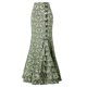 thumbnail image 1 of Falda larga vintage con cola de pez para mujer - Diseño retro ajustado con volantes, material de poliéster, talla única S, 1 of 3