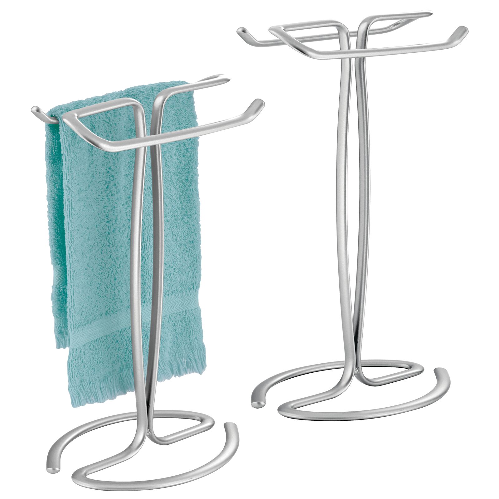mDesign Metal Countertop Hand Towel Holder DoubleSided Stand for Bathroom and Vanity Hand