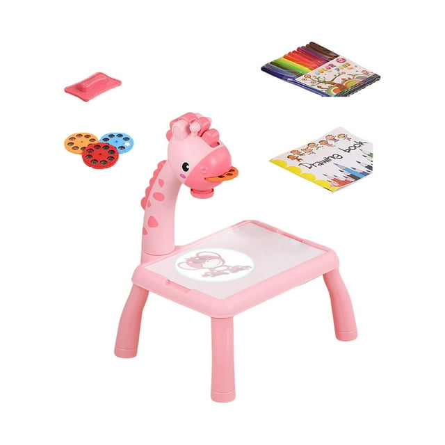 Mesa de dibujo para pintar, juguetes de aprendizaje preescolar, juguete de rastreo y dibujo, juguetes educativos para edades tempranas para niños Rosado Gloria Tablero de dibujo para niños