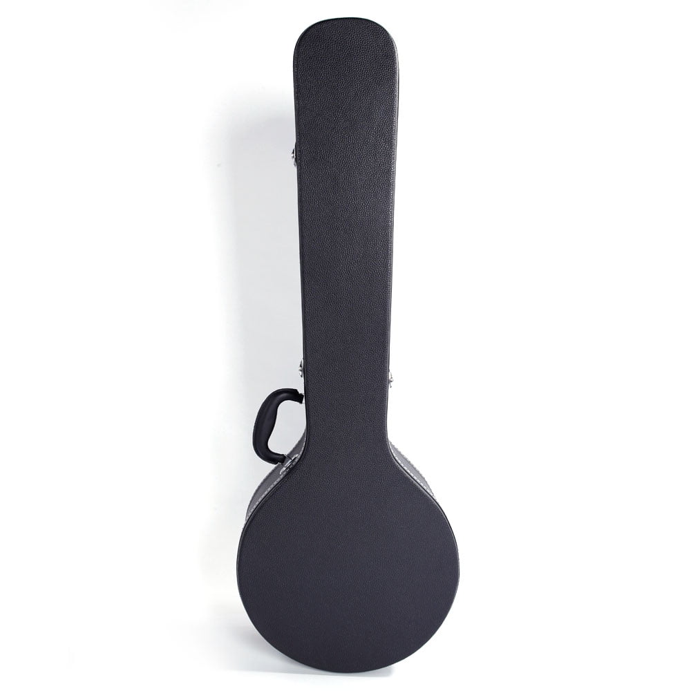 Kepooman 5-String 6-String Microgroove Pattern Leather Wood Banjos Case, Black