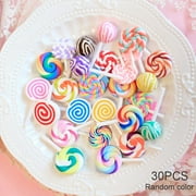 30 Pcs DIY Scrapbooking Phone Case Decor Miniature Fake Food Lollipop Candy Supplies Crafts