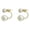 White, variant on Double Ball Jacket Earrings for Women Front Back 2 in 1 Stud Earrings Pearl Ball with Adjustable Gold Sleeves Pearls Earmuffs