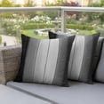 thumbnail image 3 of Outdoor Pillow Covers 24x24 Set of 2, Black Gray Ombre Waterproof Patio Throw Pillow Covers for Couch Sofa Chair, Vintage Country Wooden Decorative Pillowcases for Throw Pillows, 3 of 9