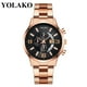 thumbnail image 1 of Reloj de cuarzo para hombre, relojes para hombre YOLAKO Reloj analógico de cuarzo con correa de acero inoxidable y estilo casual para hombre Reloj de acero inoxidable, 1 of 2