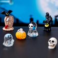 thumbnail image 5 of 12pcs/Set Mini Cartoon Ghost Skull Tombstone Ghost Face Pumpkin Halloween Dollhouse Resin Decoration, Accessories Material Small Ornaments, 5 of 5