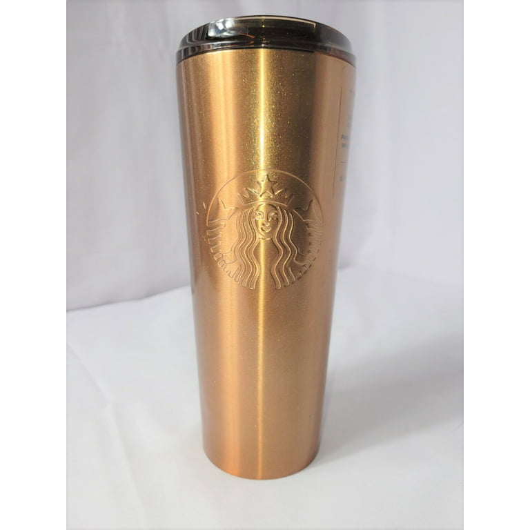 Starbucks 16oz Metallic Gold Stainless Tumbler Stainless Steel Straw& Cup