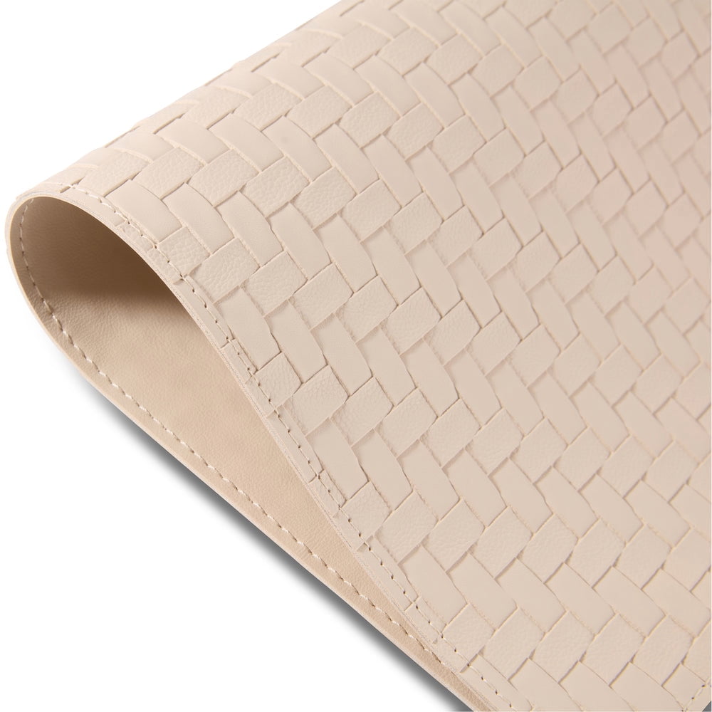 Ala Carte by Dainty Home Lausanne Braided Textured Faux Leather Placemats – Set of 4, Reversible, Non-Slip, Washable, Heat & Tear Resistant – 12x18 in Dining Table Mats