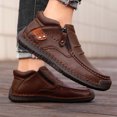 thumbnail image 5 of HAJWOH The First Young Shoes Men, Men’S Handmade Premium Leather Slip-On Driving Boots Travel & Outdoor Brown US-8.5(EU-42), 5 of 8