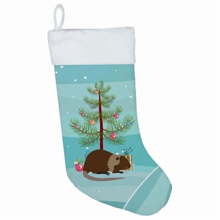 Caroline s Treasures Coypu Nutria River Rat Multi-color Christmas Stocking with Soft Suede Fabric 18