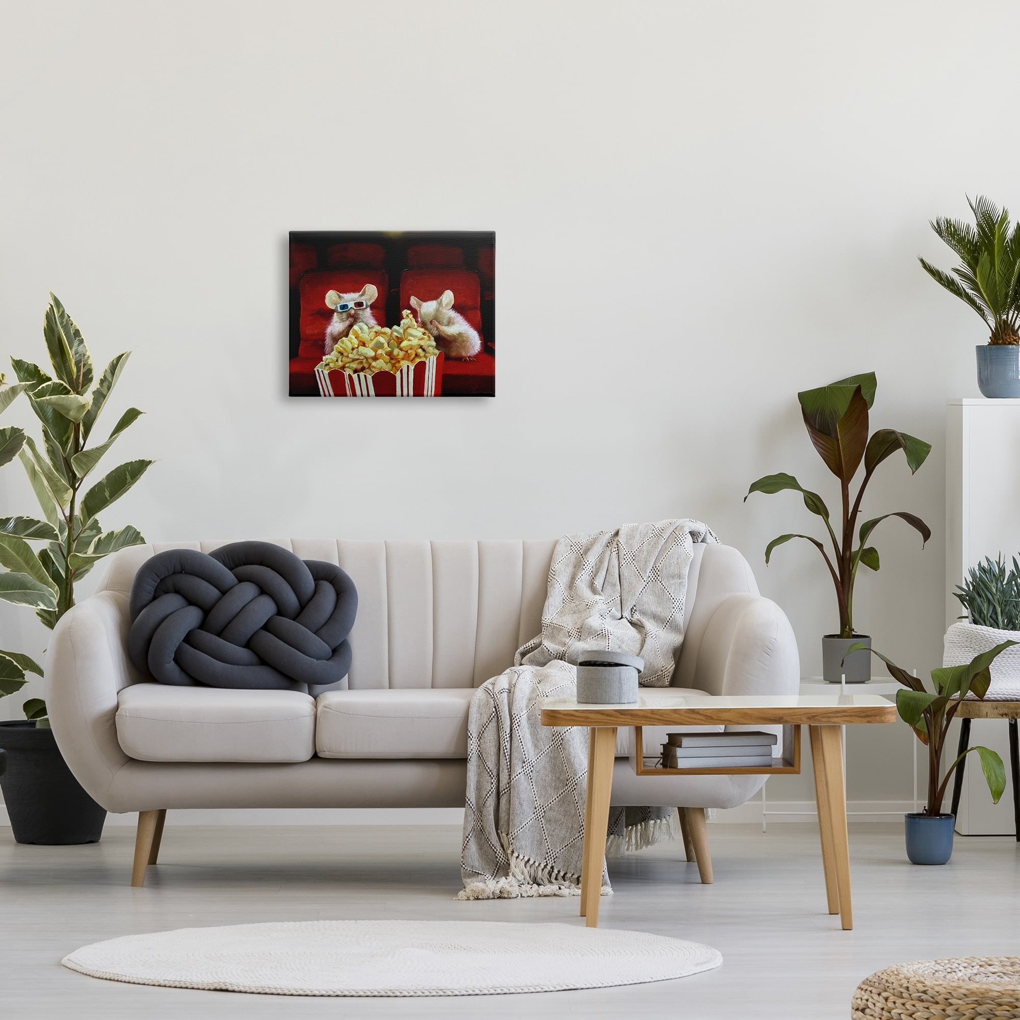 Stupell Industries Mice Movie Theater Popcorn Animals & Insects Painting Gallery Wrapped Canvas Print Wall Art