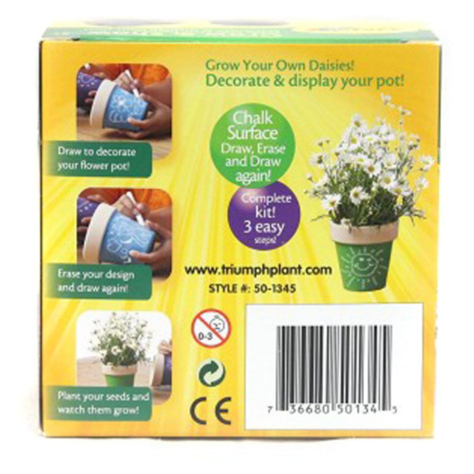 Crayola Decorate It Chalk Flower Pot 2 Pack Walmart Com