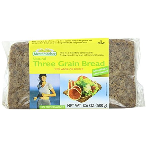 Mestemacher Bread Three Grain 17 6 Ounce Pack of 6
