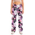 thumbnail image 4 of IYYVV Halloween Pajama Pants for Women Pumpkin Ghost Pattern Print Lounge Pant Elastic Waist Loose Pj Bottoms Pink 3XLL, 4 of 6