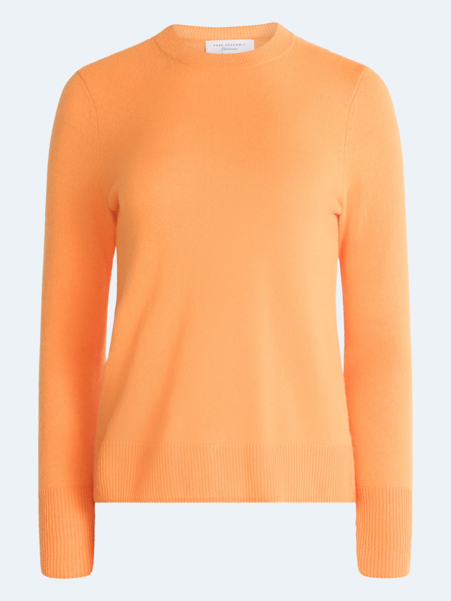 Free Assembly Women's and Women's Plus Cashmere Sweater with Long Sleeves, Sizes XS-4X