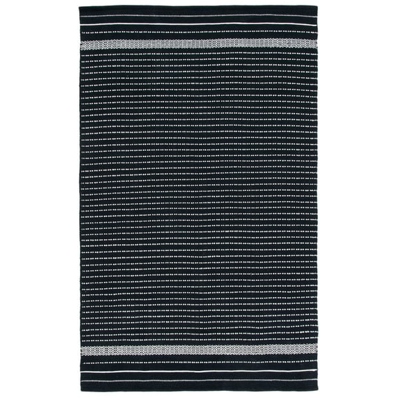 SAFAVIEH Kilim Ksenija Striped Cotton Area Rug, Black/Ivory, 3' x 5'