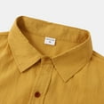 thumbnail image 6 of GigrtiJin Women's Cotton Linen Shirt Button down Short Sleeves Lapel Shirts Solid Color Casual Fashion Tops Blouse, 6 of 9