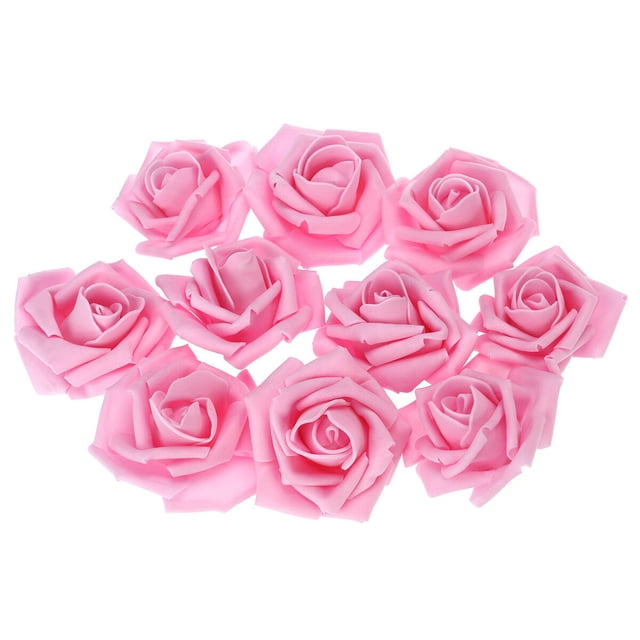 50 rosas artificiales para decoración del hogar, boda o despedida de soltera (rosa)