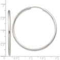 thumbnail image 4 of Sterling Silver 2mm Hoop Earrings (41 X 41) Made In India qe4372, 4 of 5