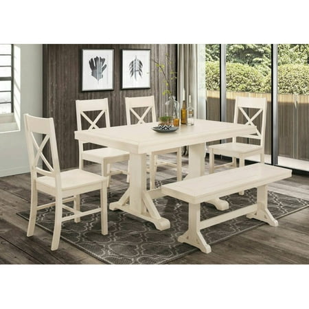 Walker Edison Farmhouse 6 Piece Dining Table Set Walker Edison Farmhouse 6 Piece Dining Table Set