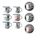 thumbnail image 6 of TABLETREANDS Enamel Mugs White Retro Design Adults Daily Use 6Pcs 2.8x1.9in, 6 of 6