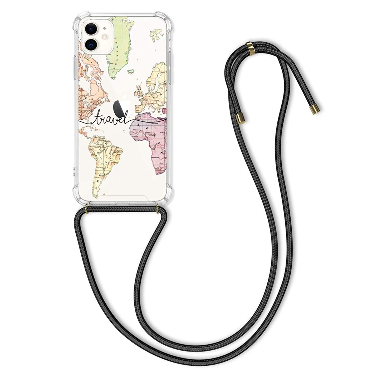 kwmobile Crossbody Case Compatible with Apple iPhone 11 Clear TPU
