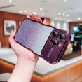 thumbnail image 5 of Case for iPhone 13 Pro Max with Full Camera Lens Protector, Clear Gradient Glitter Sparkle Luxury Electroplated Wave Edge TPU Bumper Non-Yellowing Shockproof Cover for iPhone 13 Pro Max, Darkpurple, 5 of 9
