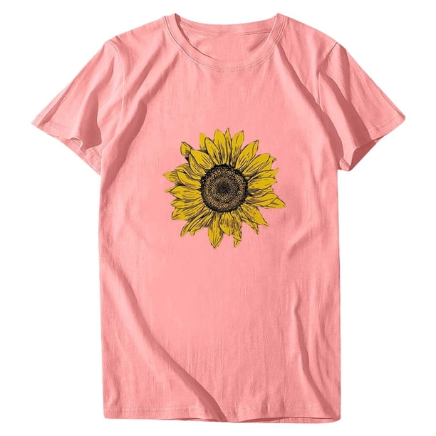 Blusa de manga corta con cuello redondo y estampado de tallas grandes para mujer OAVQHLG3B Store lin121212
