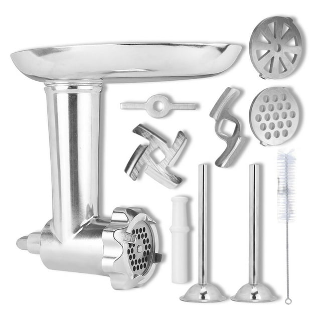 Langgg Metal Food Grinder Vertical Tray Tubes Restaurant Grinding Device Rustproof Kitchen Tools Replacement for KitchenAid Stand Mixer