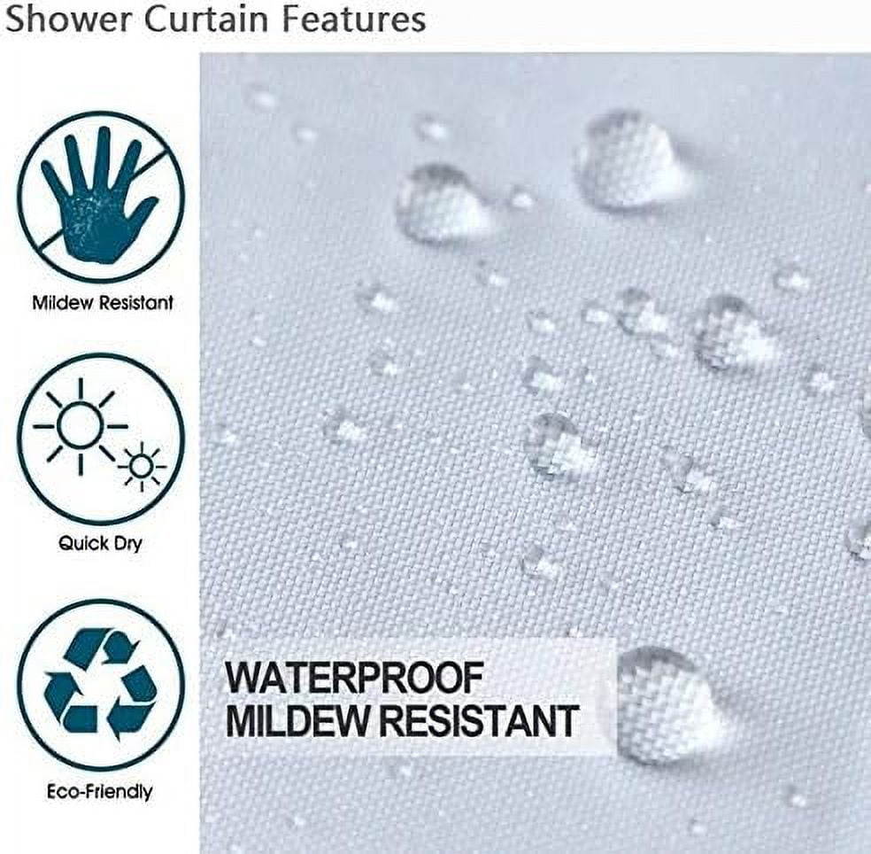 4PCS/Set Anchor Shower Curtain Sets with Rugs Polyester Waterproof Shower Curtain Nautical Anchor Bath Curtain Bathroom Rugs Bath Mat Set Toilet Lid Cover, 72"x72", Infinity Love Anchor