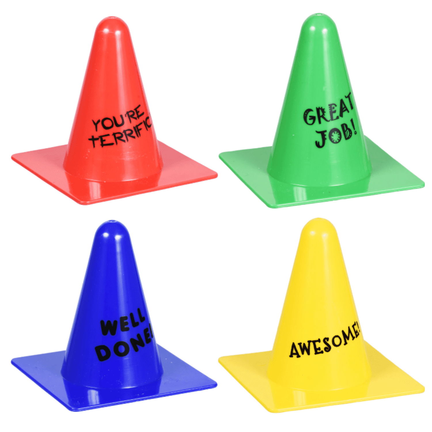 NS Motivational Reward Cones 4inches 4pcs Incentives Tangible Cone with Inspiring Messages for