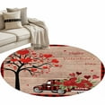 thumbnail image 6 of Roses Valentine's Day Round Rug 3ft Washable Circle Entryway Rugs Non Slip Love Heart Truck Wooden Vintage Area Rug Indoor Floor Carpet for Bedroom Kitchen Living Room Home Office Dining Room Nursery, 6 of 8
