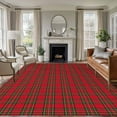 thumbnail image 2 of 5x7 Area Rugs, Red Green Checkered Non-Skid Rubber Backing Large Rectangle Rugs - Living Room Bedroom Home Office, Christmas Red and Green Plaid Indoor Floor Mat Carpets Washable Rug, 2 of 9