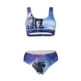 thumbnail image 7 of Pofeuu Astronauts Start Running Print Womens Bathing Suits Modest High Waisted Bikini Sets Cute Halter 2 Piece Swim Suit, 7 of 7