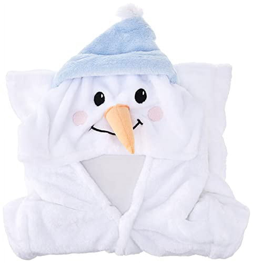Hudson Baby Infant Plush Animal Bathrobe, Snowman, 0-9 Months